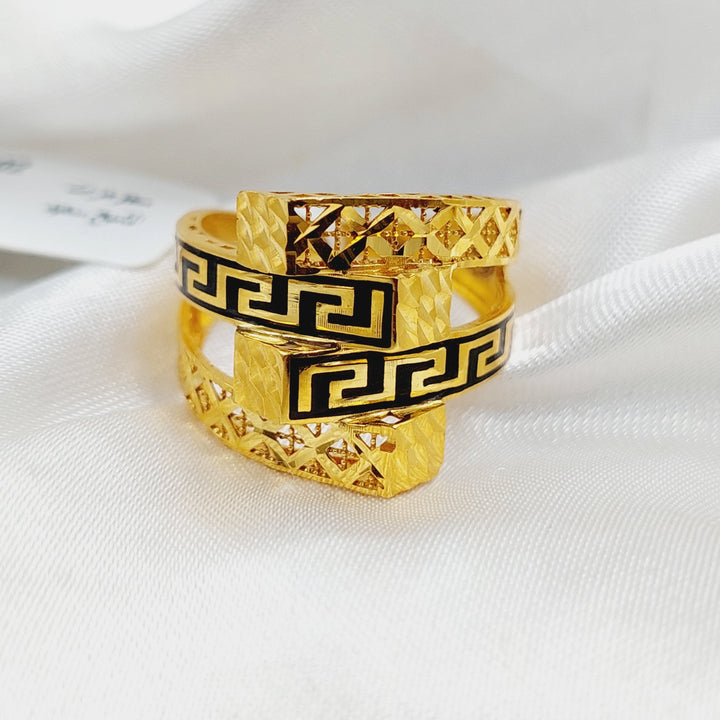 21K Gold Enameled Ounce Ring by Saeed Jewelry - Image 1