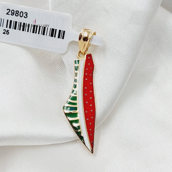 Enameled Palestine Pendant  Made Of 18K Yellow Gold by Saeed Jewelry-29803