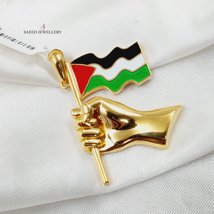 21K Gold Enameled Palestine Pendant by Saeed Jewelry - Image 4