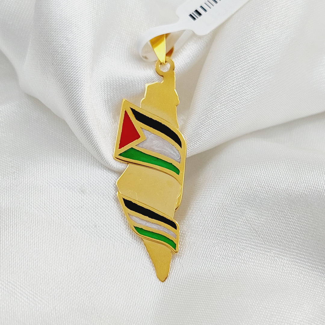 21K Gold Enameled Palestine Pendant by Saeed Jewelry - Image 3