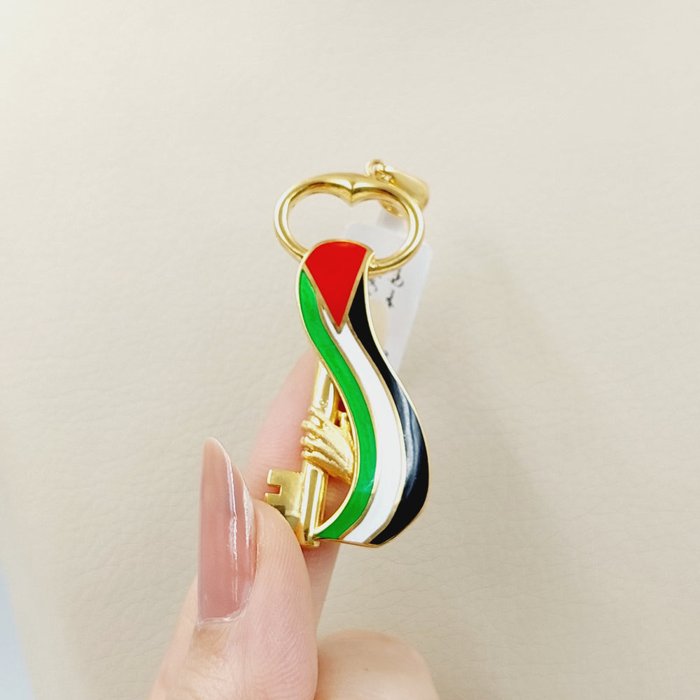 21K Gold Enameled Palestine Pendant by Saeed Jewelry - Image 2