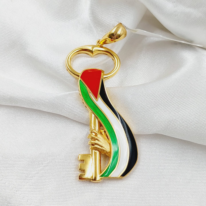 21K Gold Enameled Palestine Pendant by Saeed Jewelry - Image 1