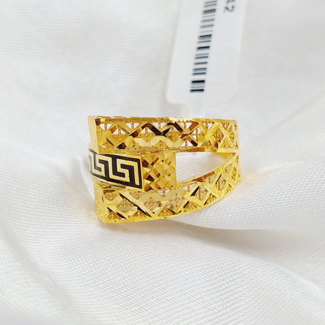 21K Gold Enameled Pyramid Ring by Saeed Jewelry - Image 3