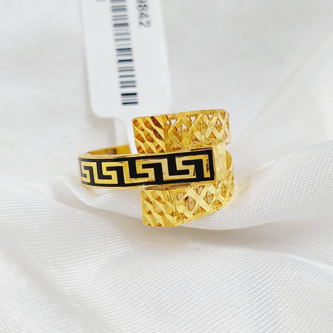 21K Gold Enameled Pyramid Ring by Saeed Jewelry - Image 4