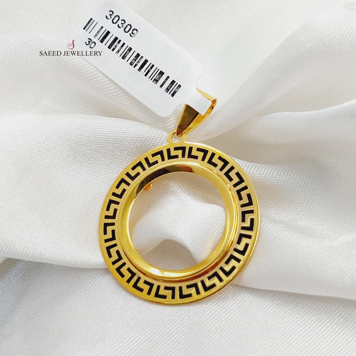 21K Gold Enameled Rashadi Frame Pendant by Saeed Jewelry - Image 1