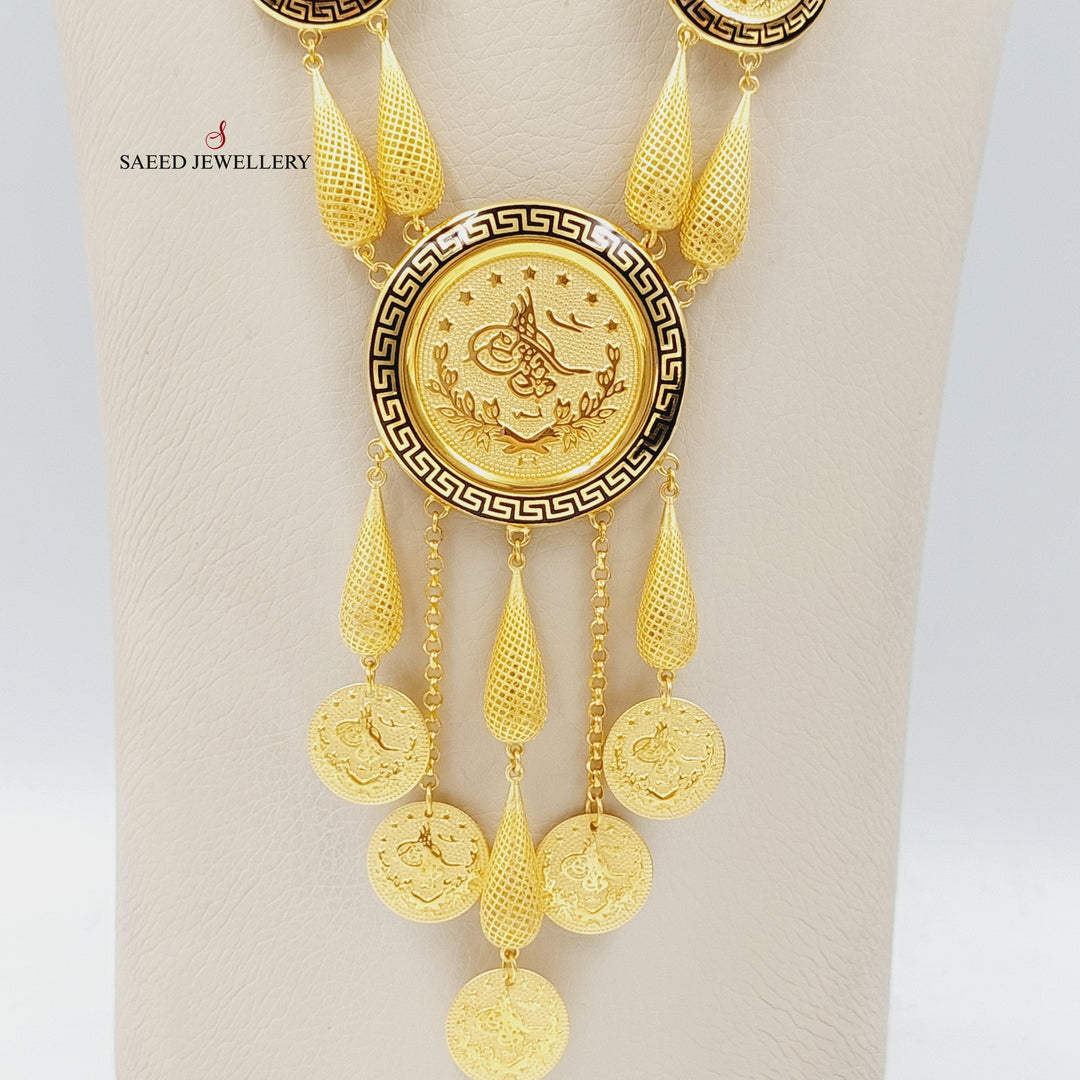 21K Gold Enameled Rashadi Long Necklace by Saeed Jewelry - Image 2