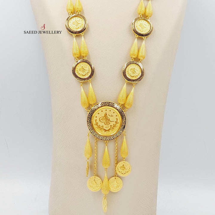 21K Gold Enameled Rashadi Long Necklace by Saeed Jewelry - Image 3