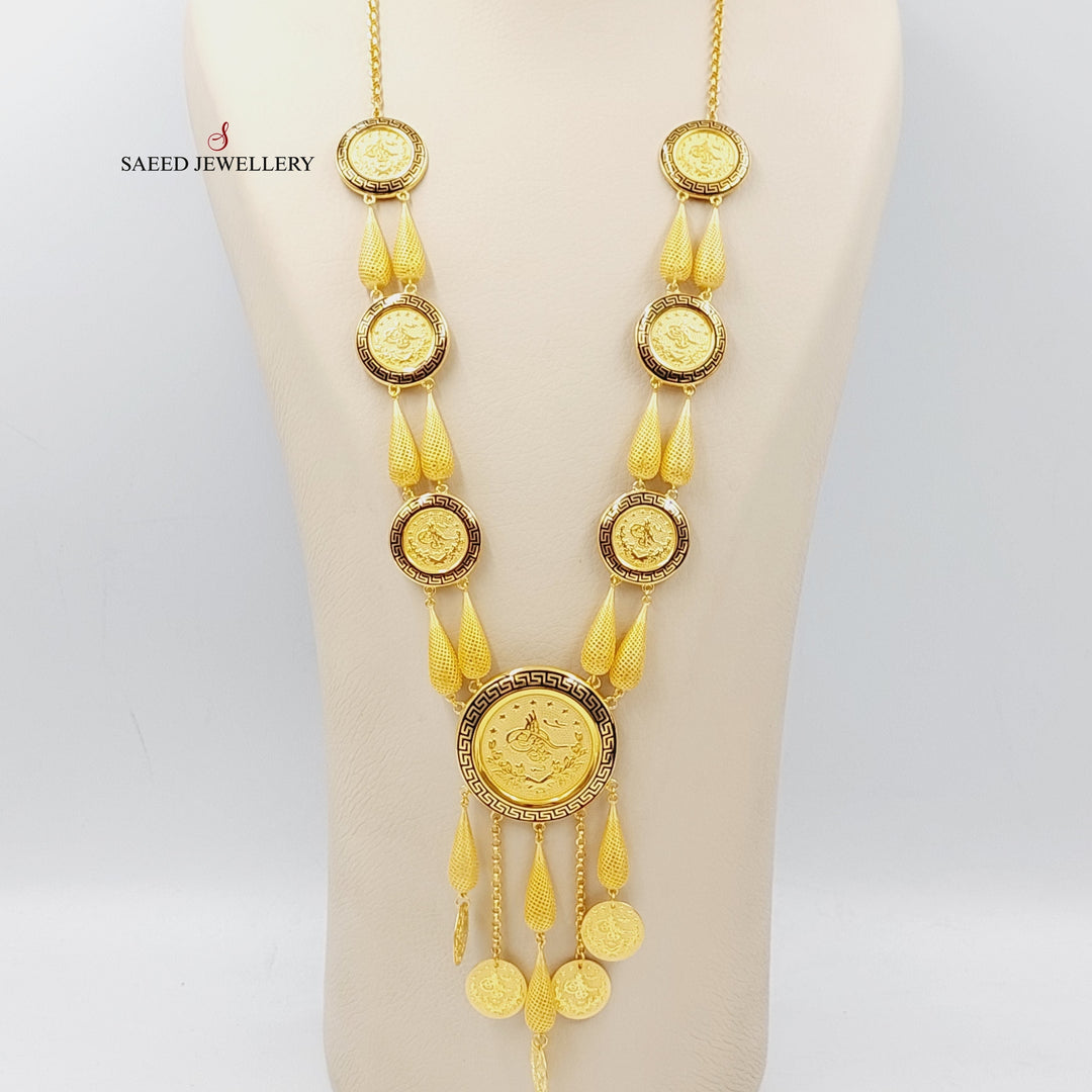 21K Gold Enameled Rashadi Long Necklace by Saeed Jewelry - Image 7