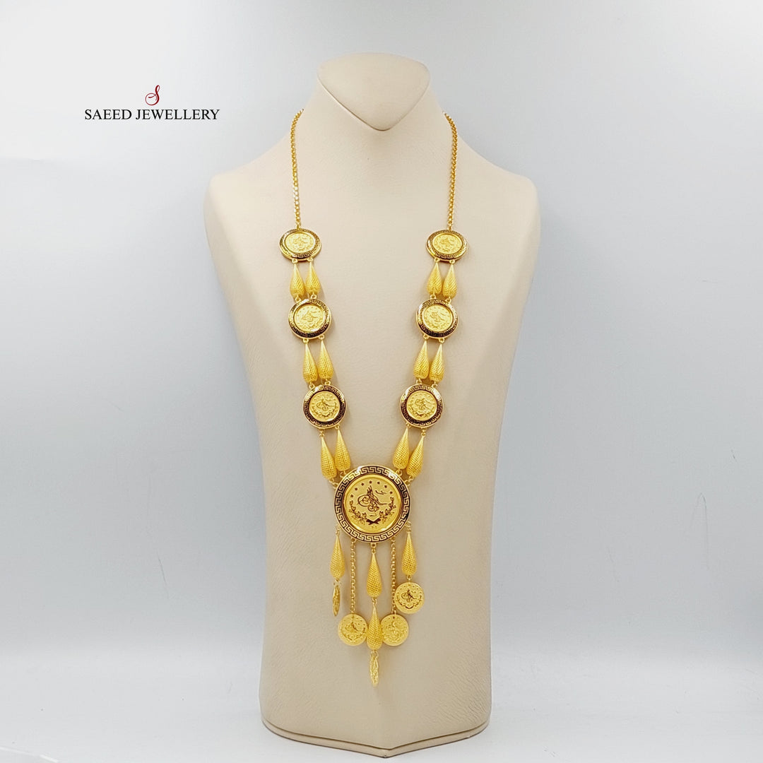 21K Gold Enameled Rashadi Long Necklace by Saeed Jewelry - Image 4