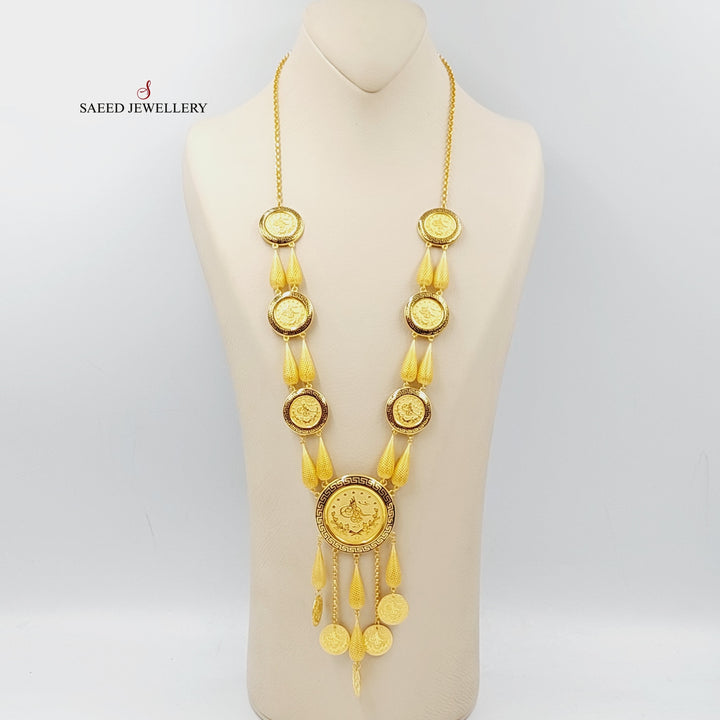 21K Gold Enameled Rashadi Long Necklace by Saeed Jewelry - Image 6