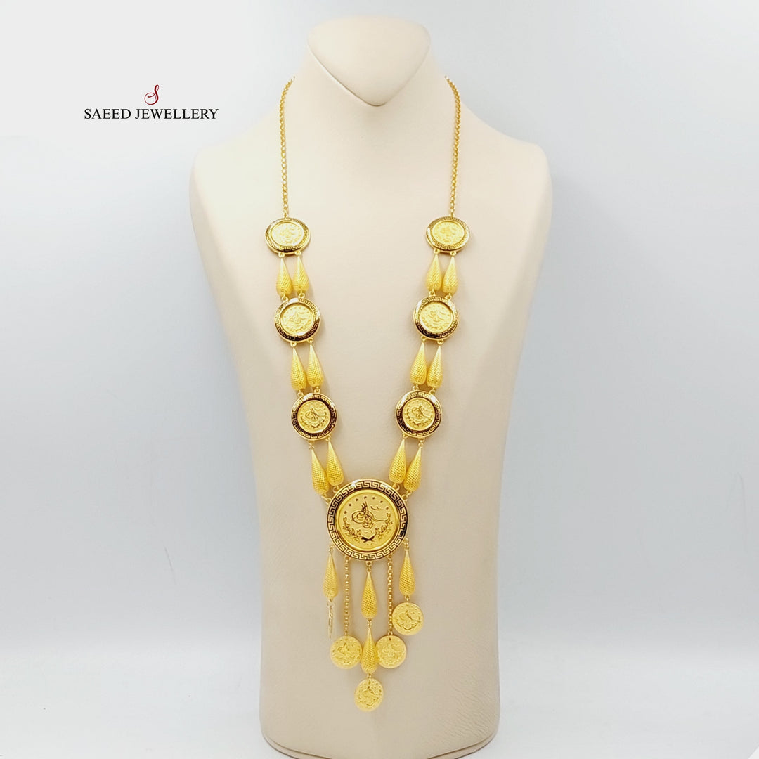 21K Gold Enameled Rashadi Long Necklace by Saeed Jewelry - Image 1