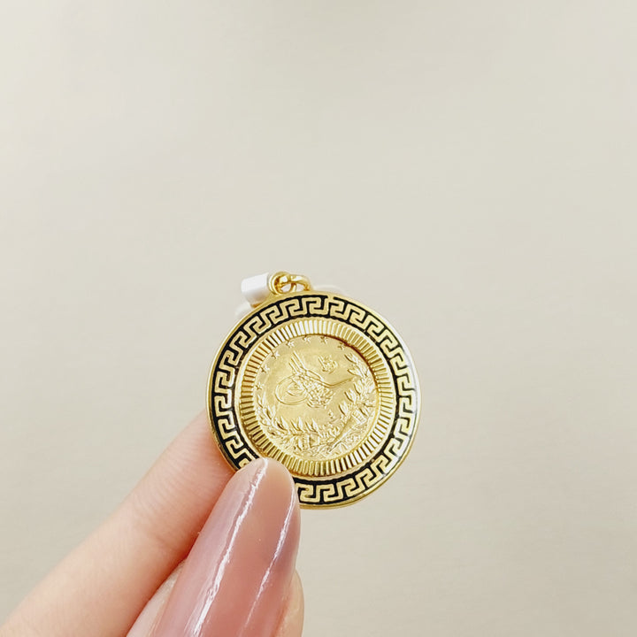 21K Gold Enameled Rashadi Pendant by Saeed Jewelry - Image 2