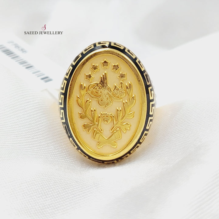 21K Gold Enameled Rashadi Ring by Saeed Jewelry - Image 3