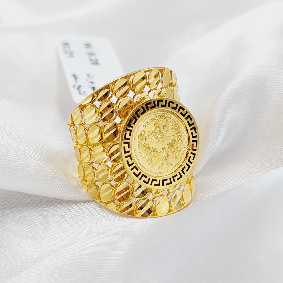 Enameled Rashadi Ring  Made Of 21K Yellow Gold by Saeed Jewelry-29058