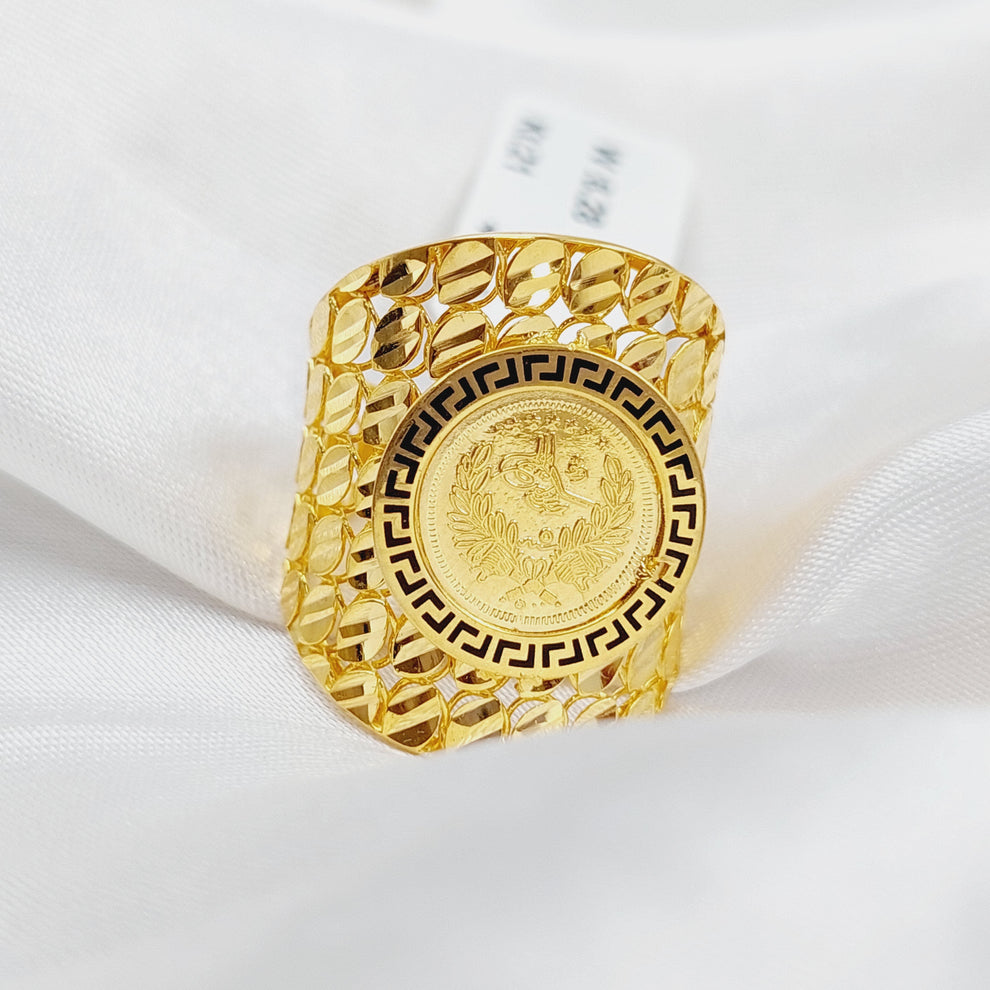 Enameled Rashadi Ring  Made Of 21K Yellow Gold by Saeed Jewelry-29058