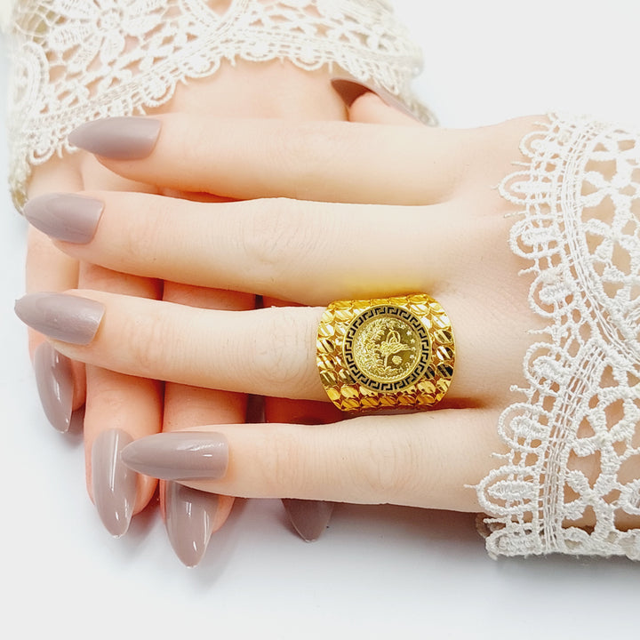 Enameled Rashadi Ring  Made Of 21K Yellow Gold by Saeed Jewelry-29058