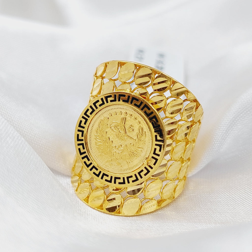 Enameled Rashadi Ring  Made Of 21K Yellow Gold by Saeed Jewelry-29058