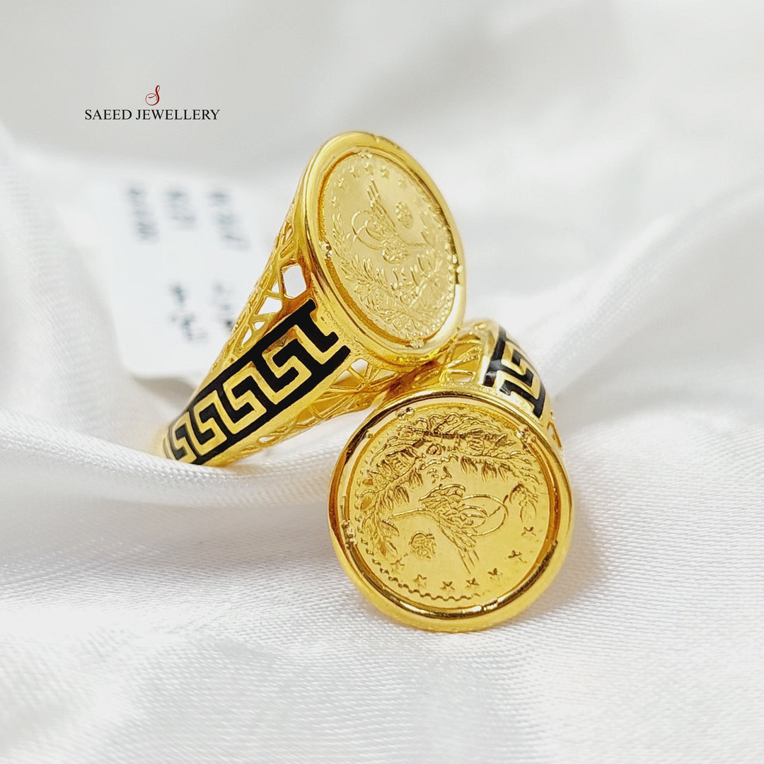 Enameled Rashadi Ring  Made Of 21K Yellow Gold by Saeed Jewelry-29059