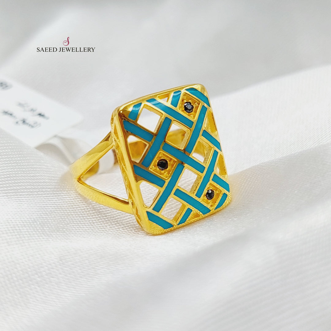 21K Gold Enameled Ring by Saeed Jewelry - Image 3