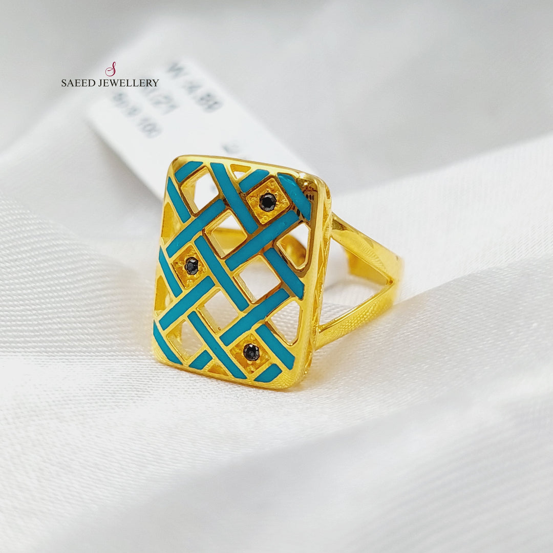 21K Gold Enameled Ring by Saeed Jewelry - Image 1