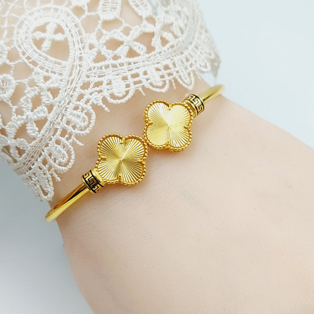 21K Gold Enameled Clover Bracelet by Saeed Jewelry - Image 6