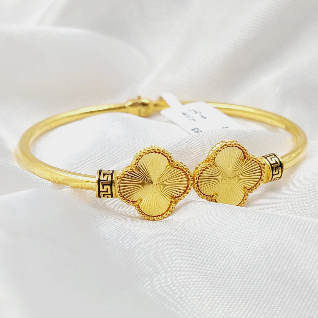 21K Gold Enameled Clover Bracelet by Saeed Jewelry - Image 4