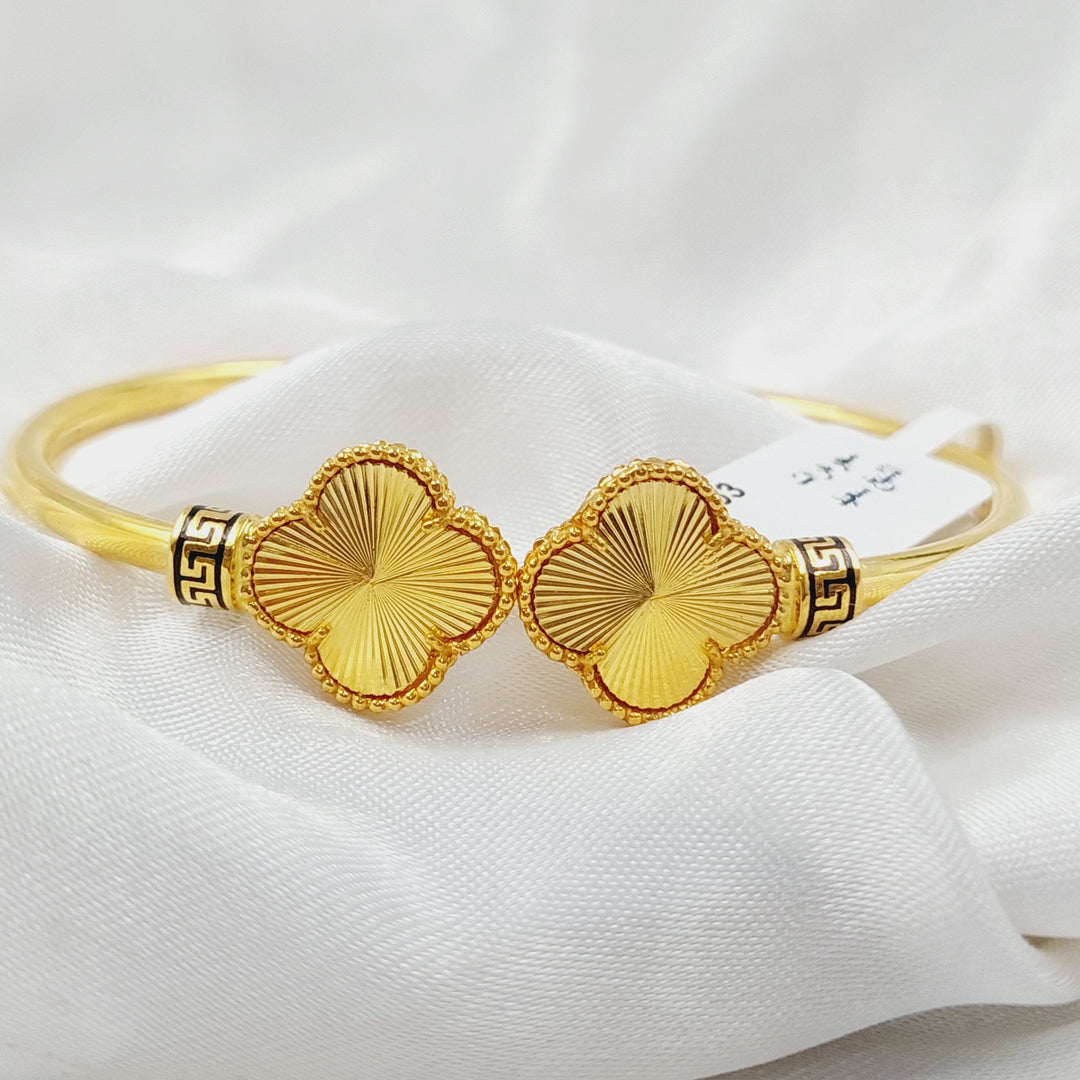 21K Gold Enameled Clover Bracelet by Saeed Jewelry - Image 5