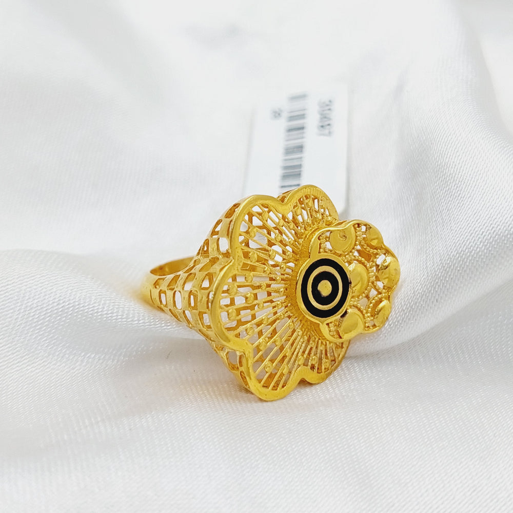 21K Gold Enameled Rose Ring by Saeed Jewelry - Image 2