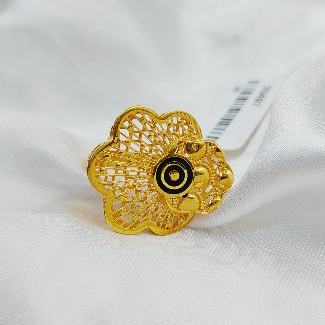 21K Gold Enameled Rose Ring by Saeed Jewelry - Image 3