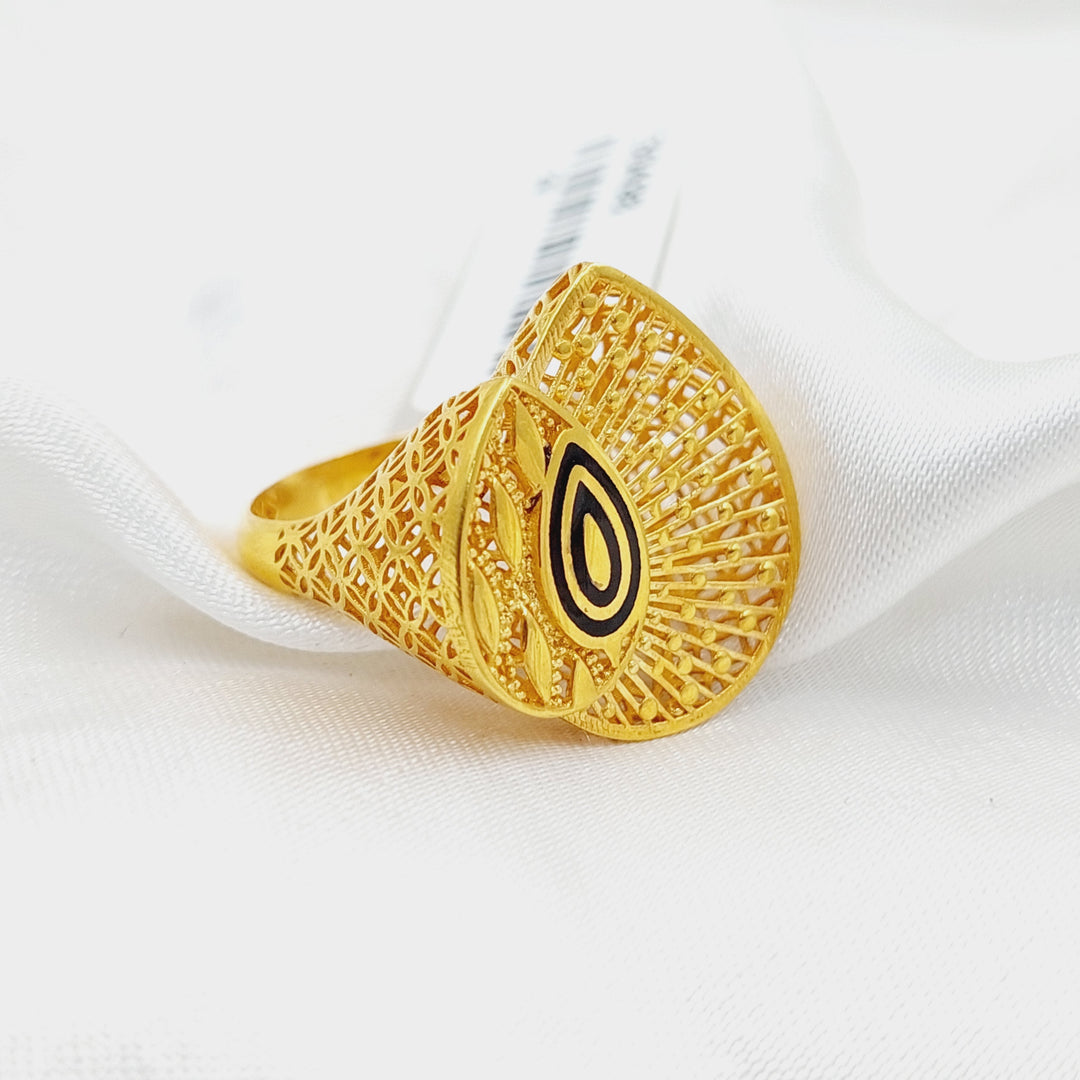 21K Gold Enameled Rose Ring by Saeed Jewelry - Image 2