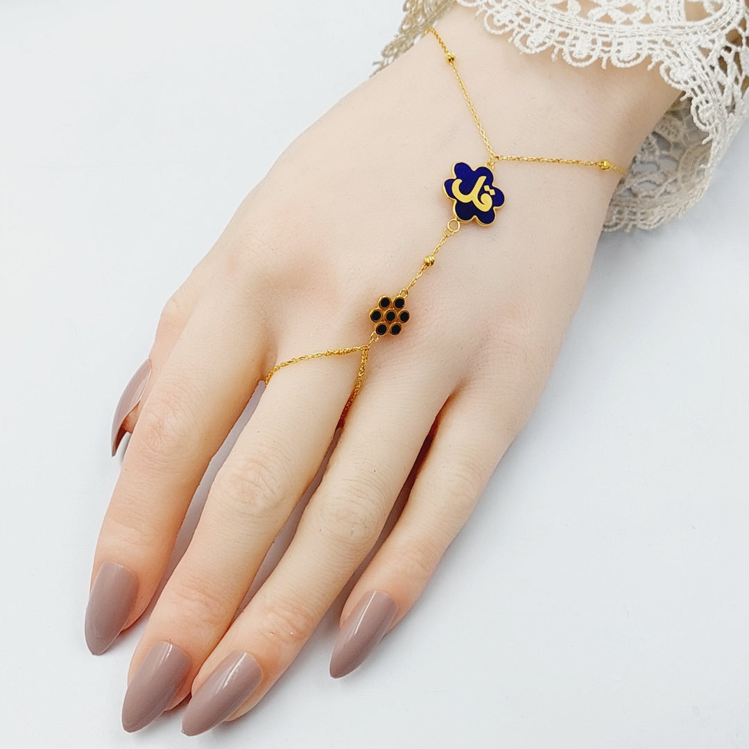 21K Gold Enameled Say Hand Bracelet by Saeed Jewelry - Image 5