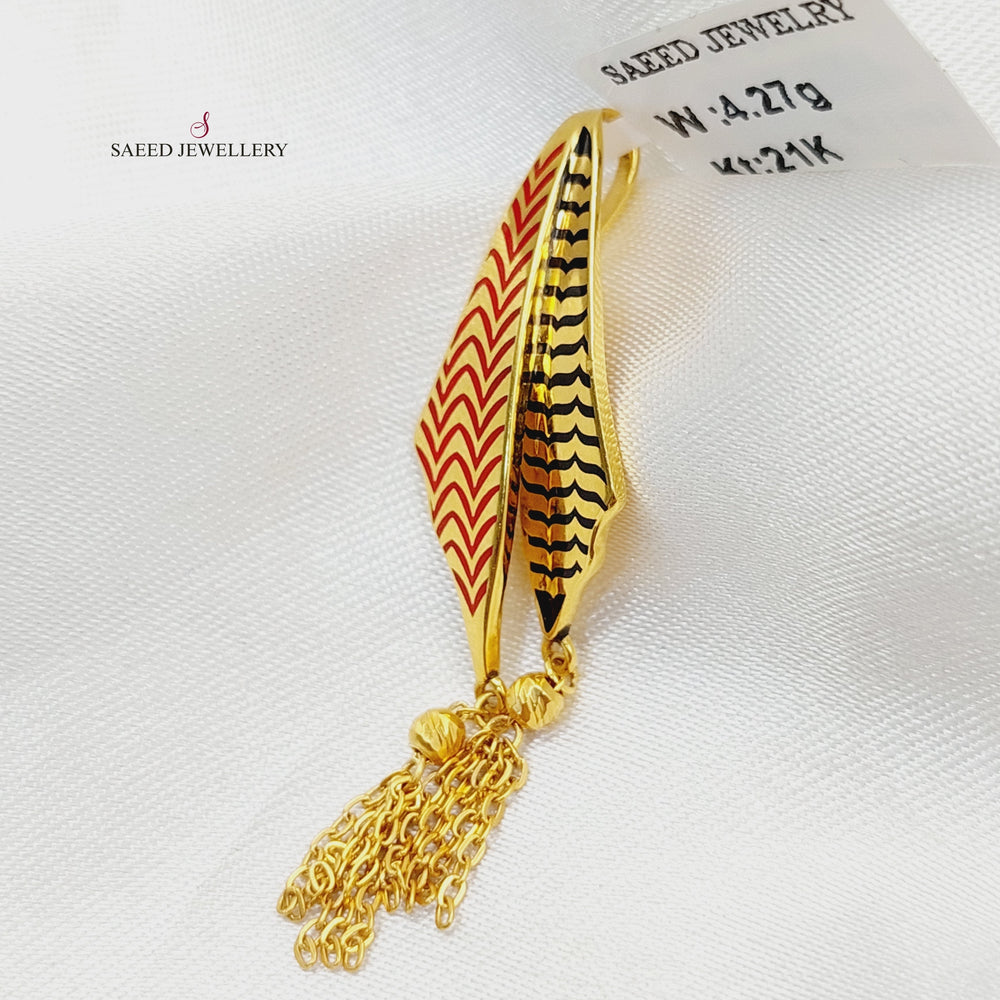 21K Gold Enameled Scarf Pendant by Saeed Jewelry - Image 2