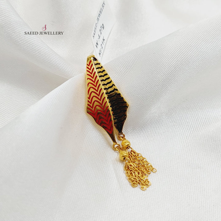 21K Gold Enameled Scarf Pendant by Saeed Jewelry - Image 4