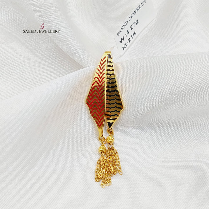 21K Gold Enameled Scarf Pendant by Saeed Jewelry - Image 5