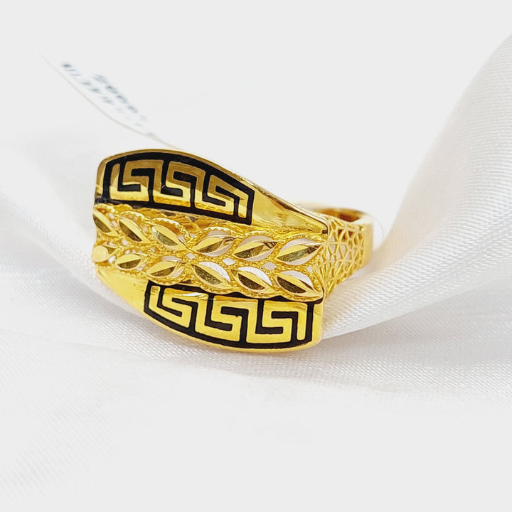 21K Gold Enameled Spike Ring by Saeed Jewelry - Image 4