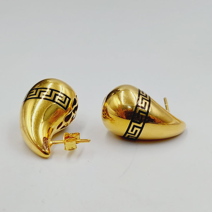 21K Gold Enameled Tears Earrings by Saeed Jewelry - Image 4