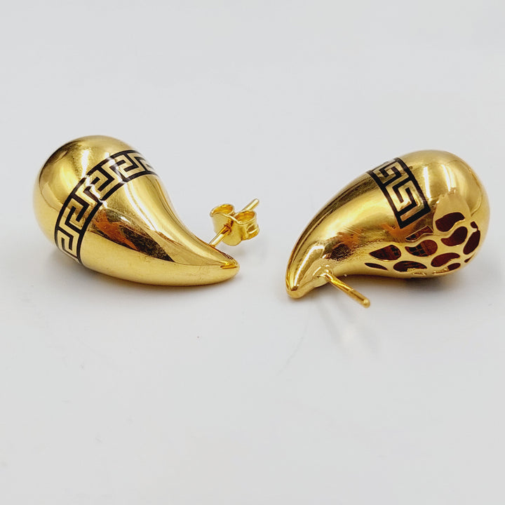 21K Gold Enameled Tears Earrings by Saeed Jewelry - Image 1