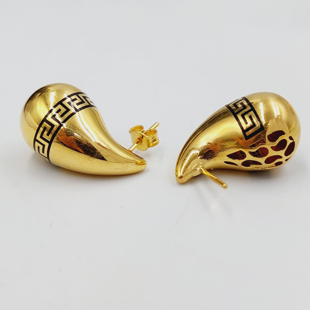 21K Gold Enameled Tears Earrings by Saeed Jewelry - Image 5