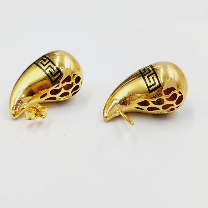 21K Gold Enameled Tears Earrings by Saeed Jewelry - Image 6