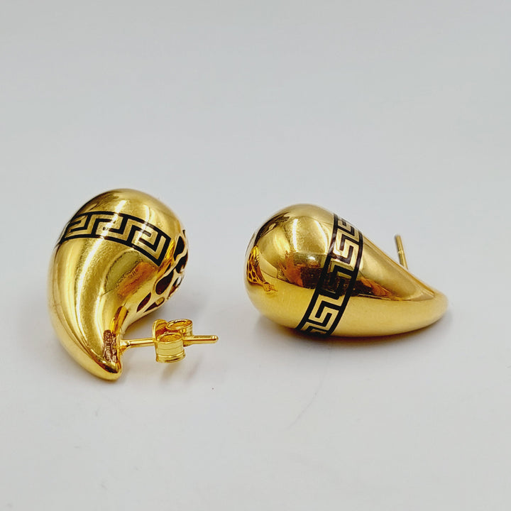 21K Gold Enameled Tears Earrings by Saeed Jewelry - Image 1