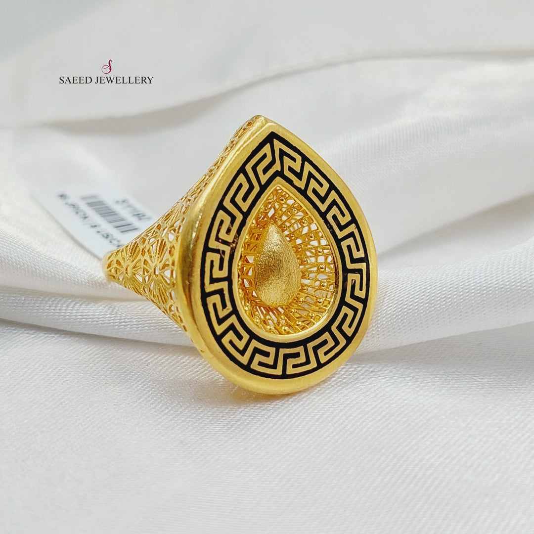 21K Gold Enameled Tears Ring by Saeed Jewelry - Image 2