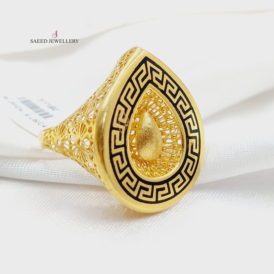 21K Gold Enameled Tears Ring by Saeed Jewelry - Image 3
