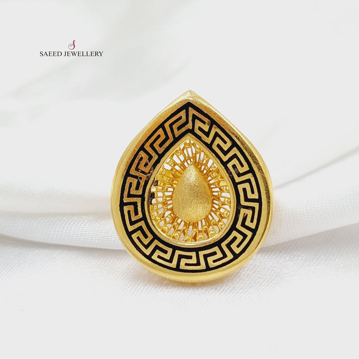 21K Gold Enameled Tears Ring by Saeed Jewelry - Image 4