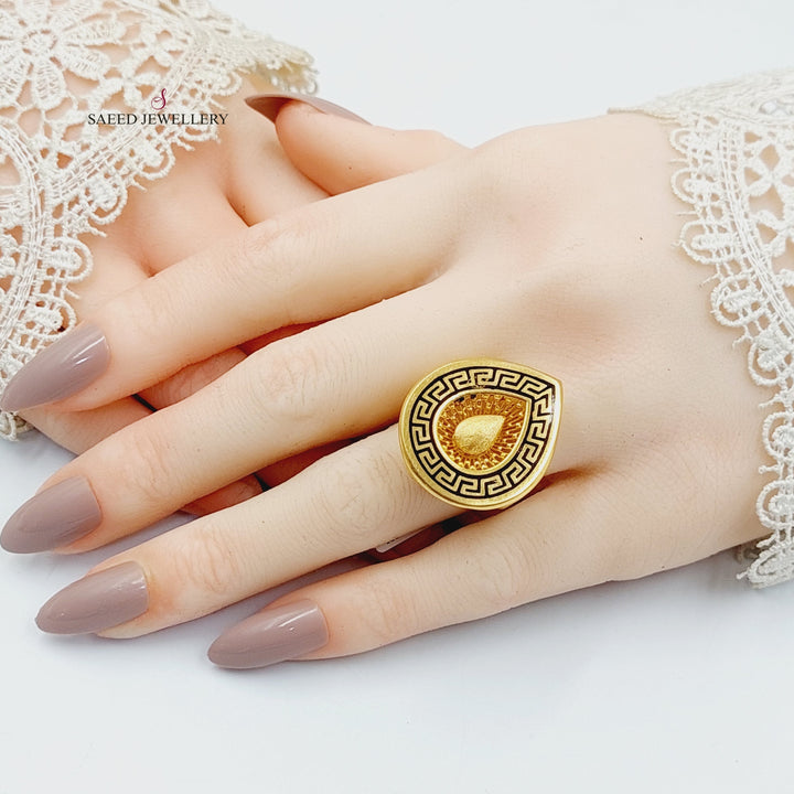 21K Gold Enameled Tears Ring by Saeed Jewelry - Image 5