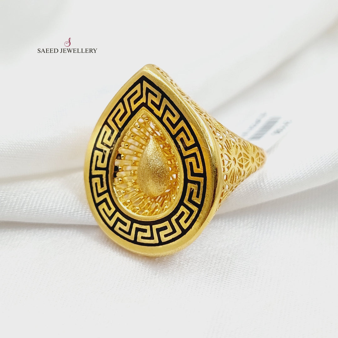 21K Gold Enameled Tears Ring by Saeed Jewelry - Image 1
