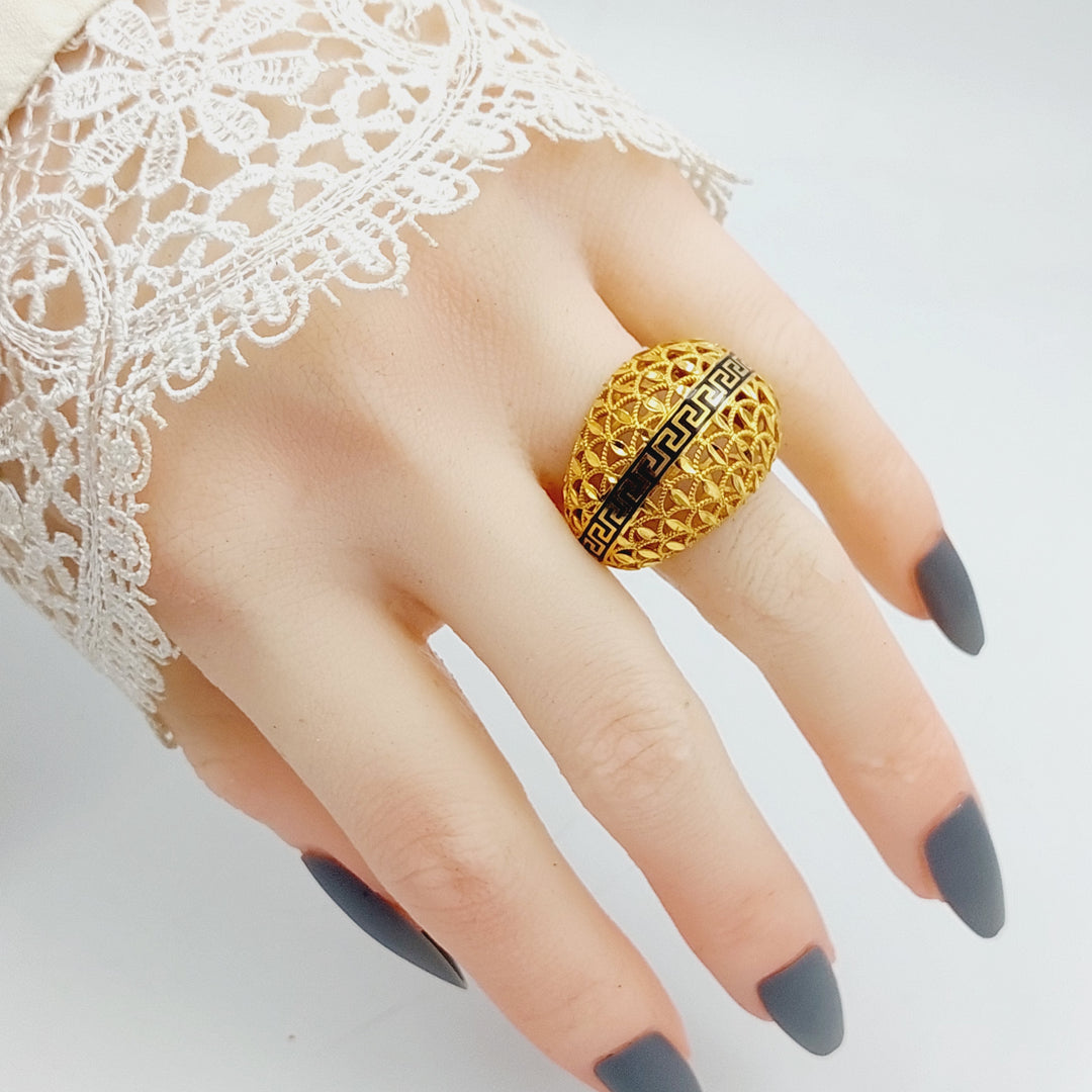 Enameled Virna Ring Made Of 21K Yellow Gold by Saeed Jewelry-27576