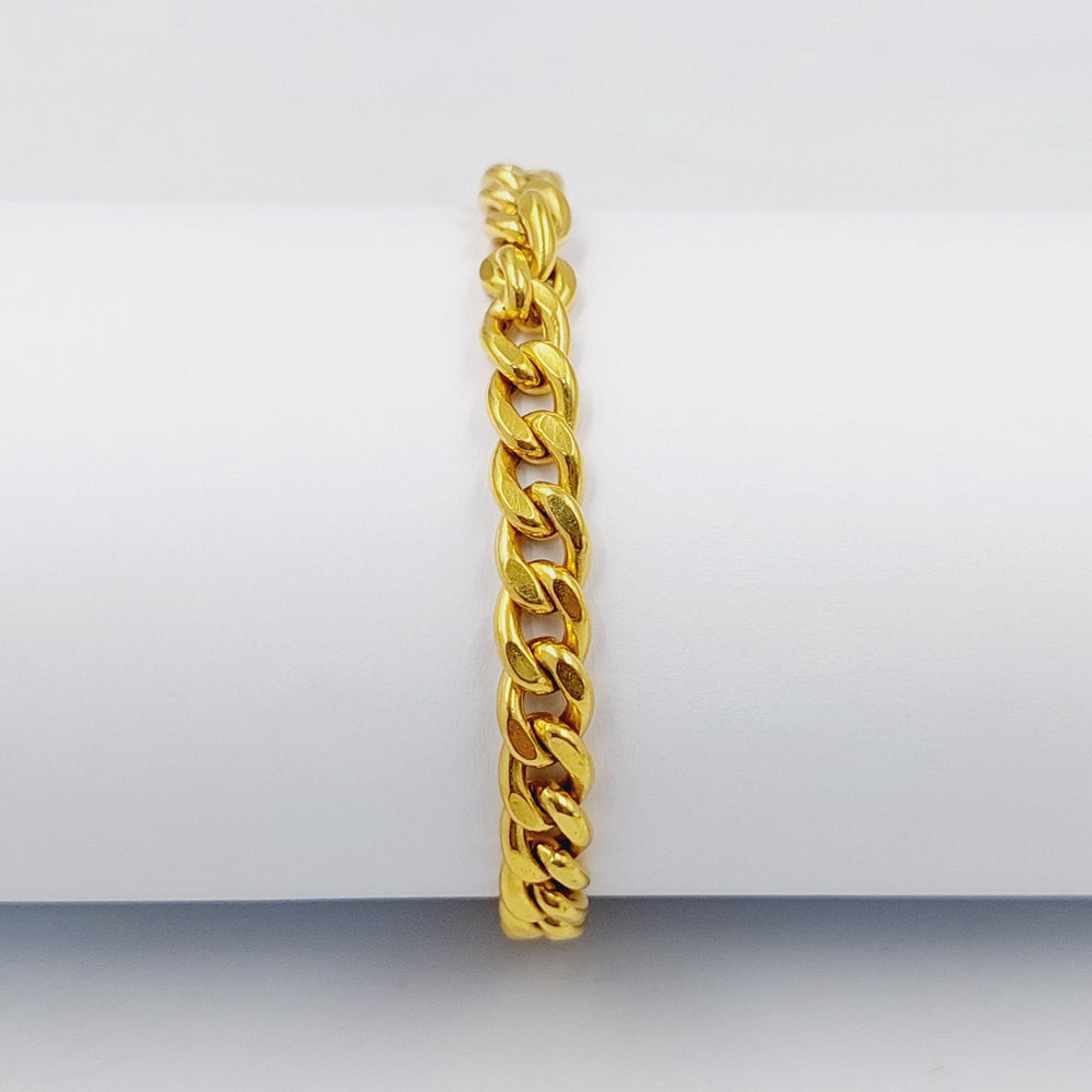 Enameled &amp; Zircon Studded Cuban Links Bracelet  Made Of 21K Yellow Gold by Saeed Jewelry-29413