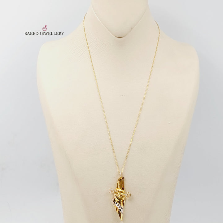 21K Gold Enameled & Zircon Studded Palestine Necklace by Saeed Jewelry - Image 1