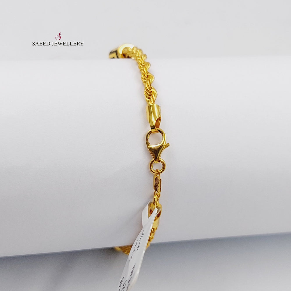 21K Gold Enameled & Zircon Studded Rope Bracelet by Saeed Jewelry - Image 2