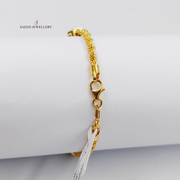 21K Gold Enameled & Zircon Studded Rope Bracelet by Saeed Jewelry - Image 2